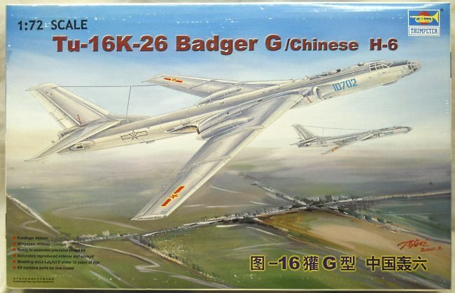 Trumpeter 1/72 Tu-16K-26 Badger G / H-6 - Soviet / Iraqi / Egyptian / Chinese Air Forces, 12 plastic model kit